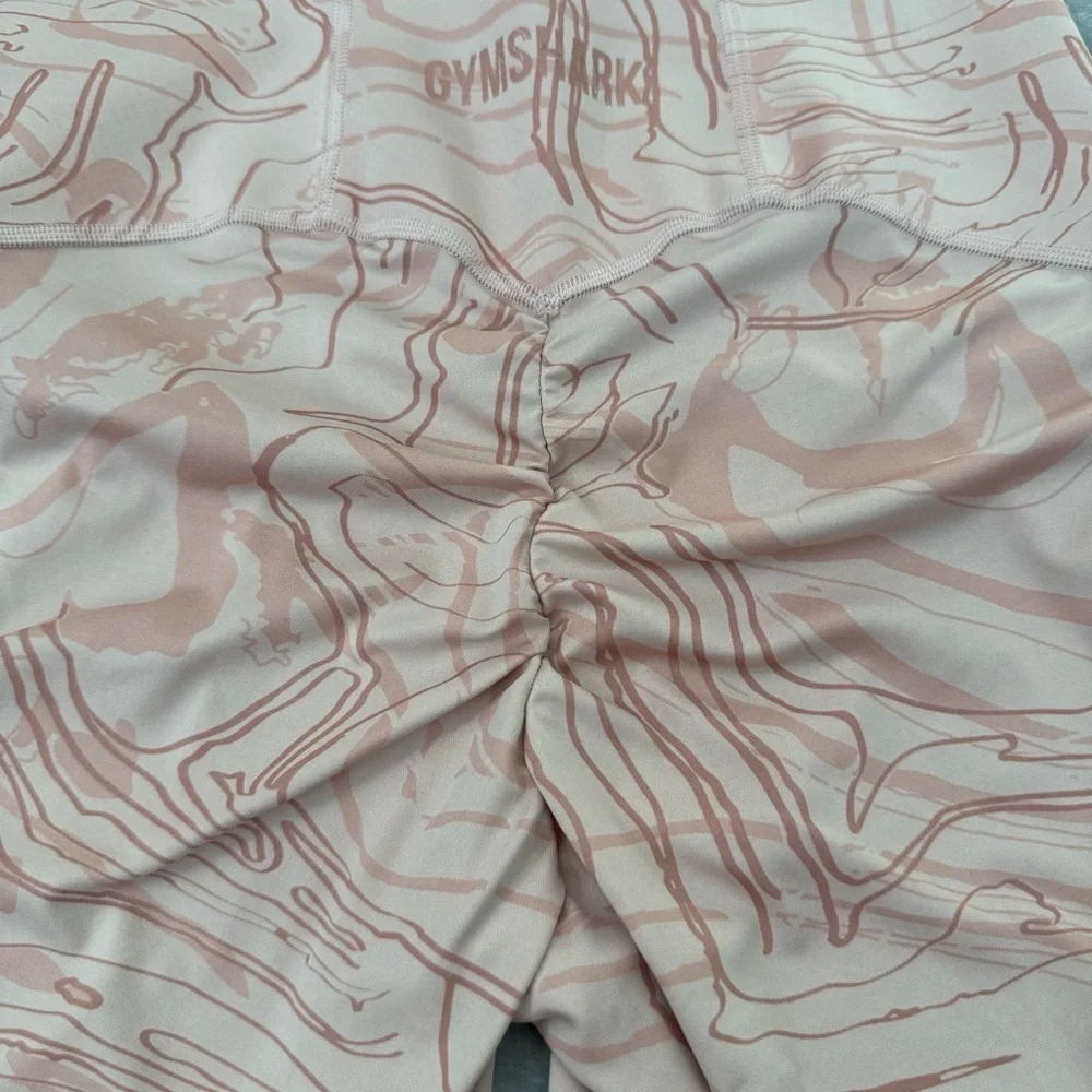 Women’s Gymshark Marbled Biker Shorts Butt Scrunch Lifting Training Size Large - Picture 8 of 14